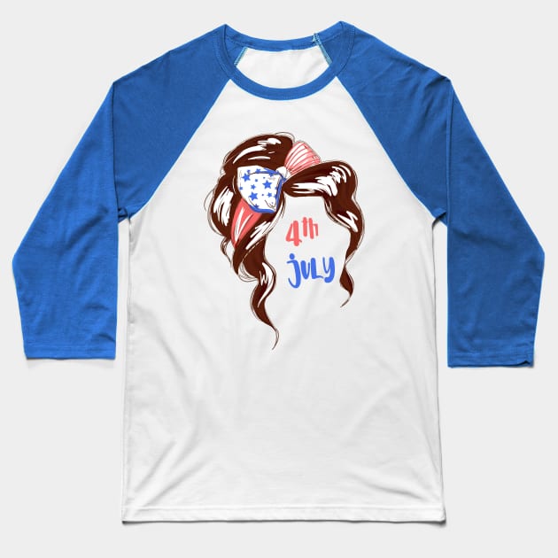 4th july Baseball T-Shirt by MiMi-JK